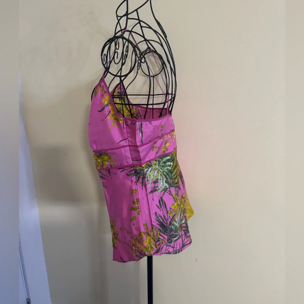 J Crew Floral Silk Tank Top Size 6
